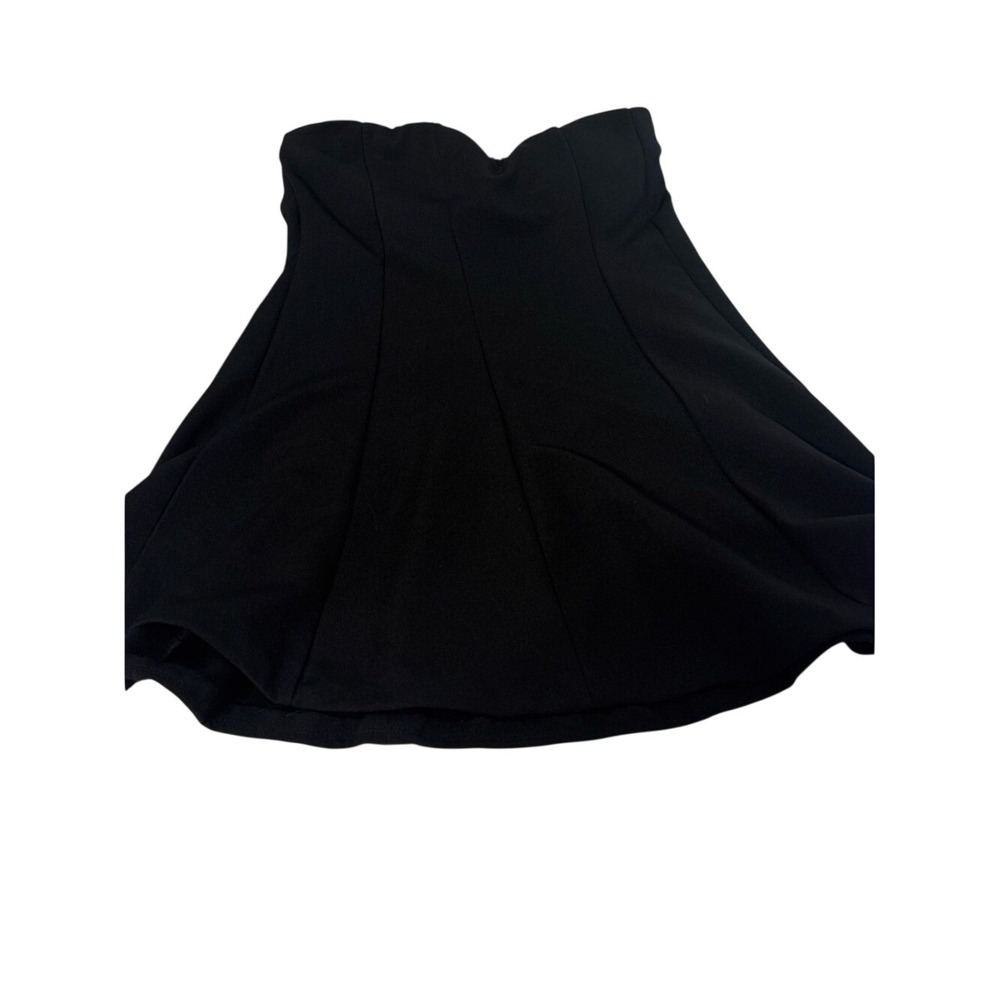 Seductions Black Strapless Mini Dress with Zip Detail